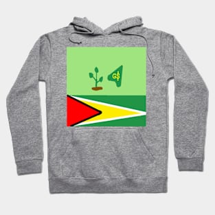 Sporty Guyana Design on White Background Hoodie